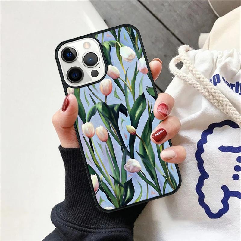 Tulips Flower Spring Phone Case For iPhone 17 Air 15 16 Cover  11 13 14 Pro Max 12 Plus Max Fundas