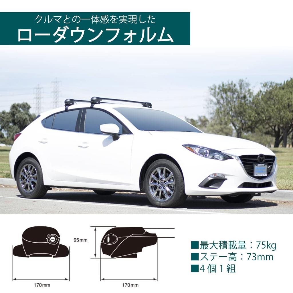 CARMATE Roof Rack Inno Aero Base Stay for Smooth Roof XS201