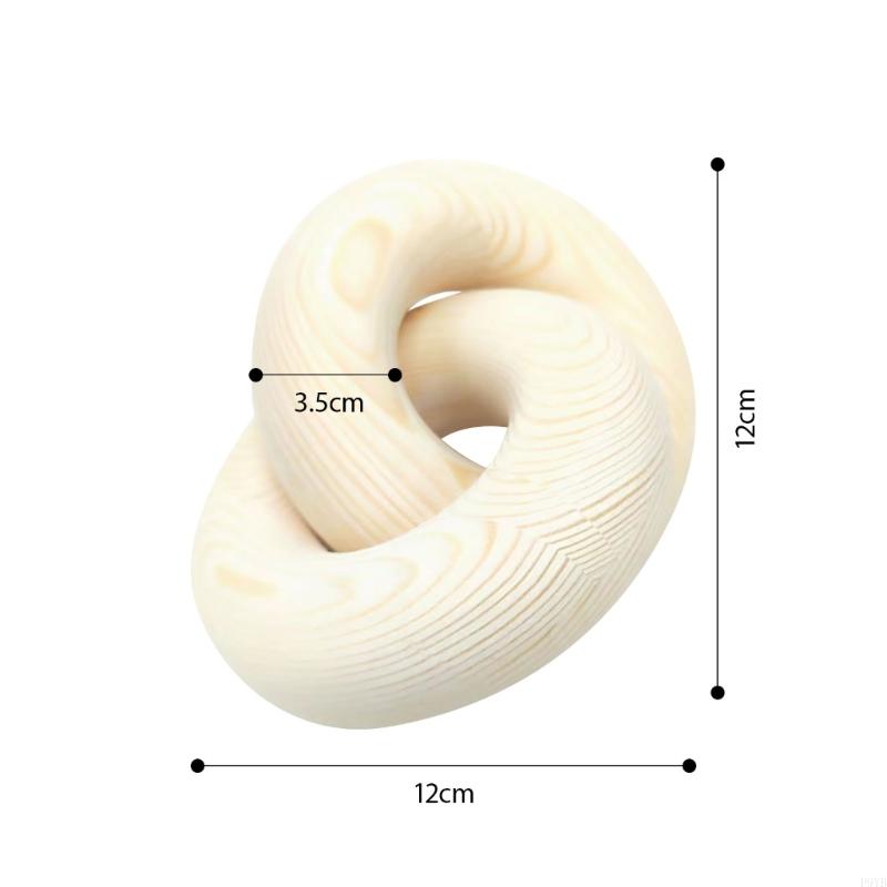 Artistic Wooden Interconnected circlets Home Accent Handmade Show Piece For Counter exclusive Exhibition 12x12cm P9YB