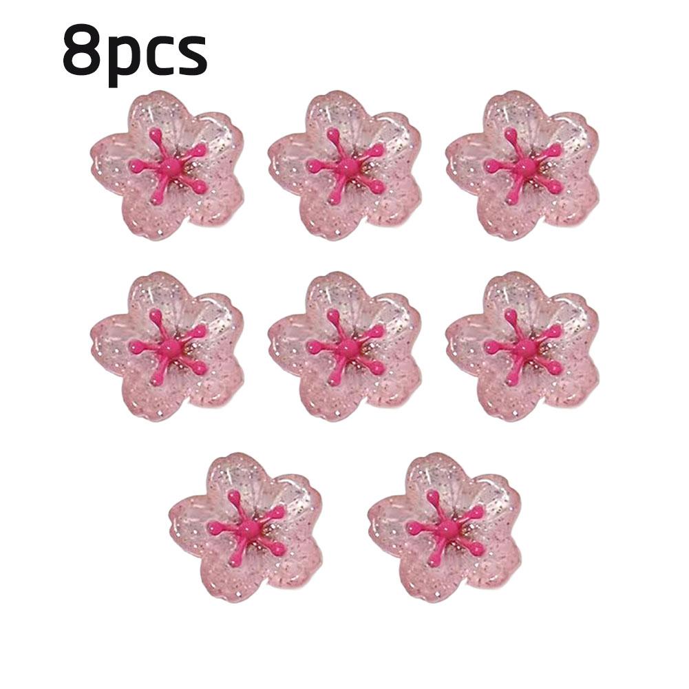 

8 шт. магнитов на холодильник «Цветы персика», розовые кнопки-гвоздики «Цветы сакуры», набор розовых цветов сакуры из смолы ручной работы для дома, подарки