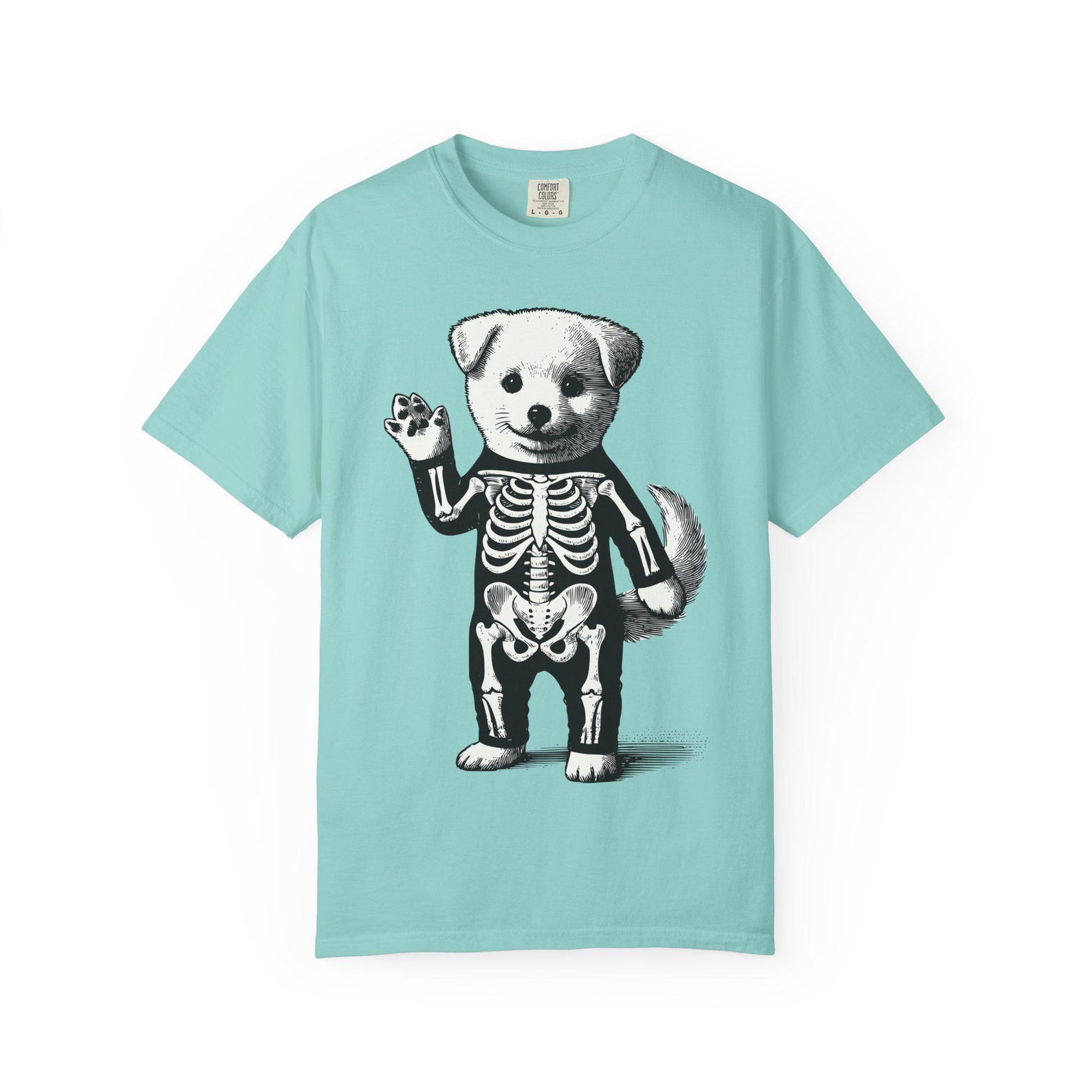 Skeleton Dog Halloween T-Shirt: Color Pop Spooky Pet Tee S