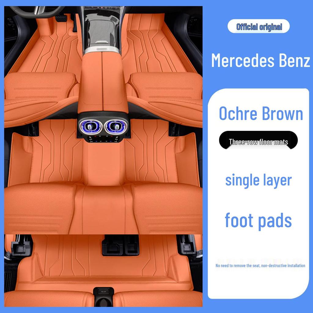 Mercedes-Benz GLC Full-Coverage, Eco-Friendly, Odorless Leather Floor Mats for Interior Protection and Modification.