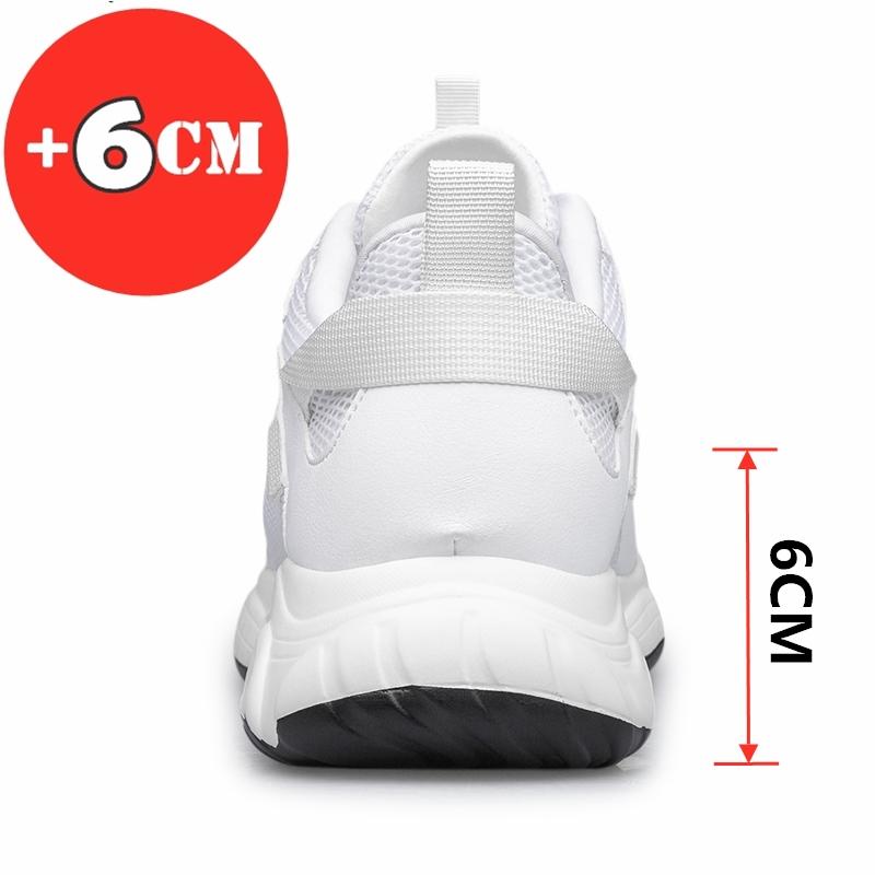 Fashion Men Height Increase Shoes Men Fashion Sneakers Elevator Shoes Casual Comfortable White Black Sport Shoes Insole 6CM Taller Shoes