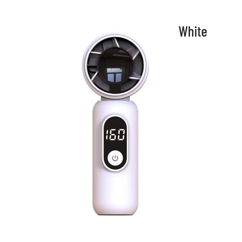Mini101 Turbo Handheld Fan: Portable USB-Charged with Digital Display 3.7*4.5*10cm