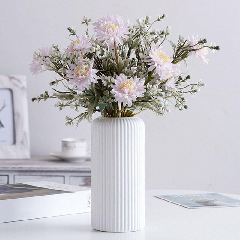 Simple Plastic Vase Donut Shape Single Flower Pot Home Living Room Decoration Table Ornaments Circle Flower Arrangement Vase