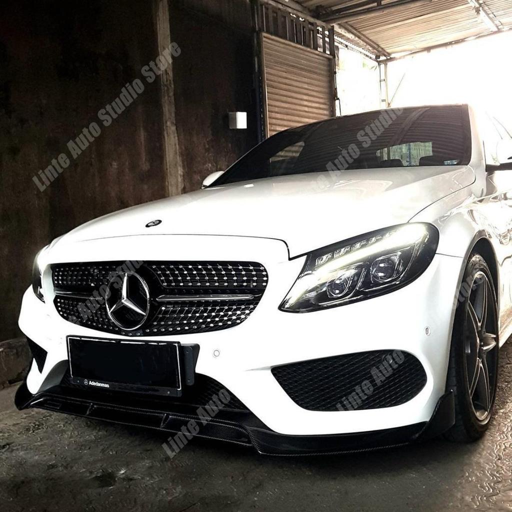 AR Style For Mercedes-Benz C Class W205 C160 C300 C350e 2015-2018 Front Bumper Lip Splitter Spoiler Diffuser Guard Trim TuningGood product