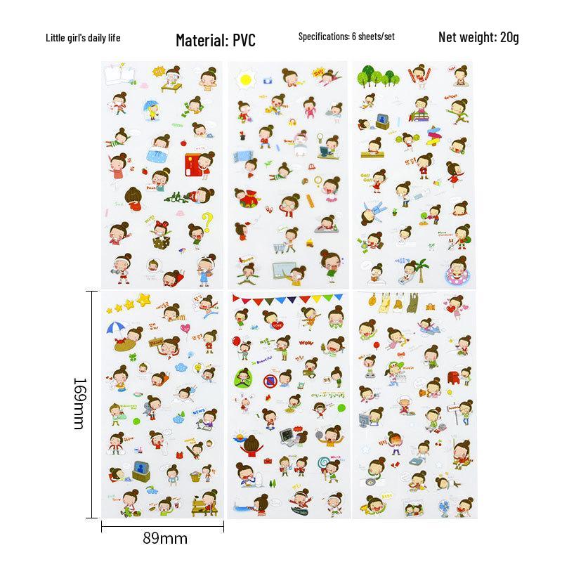 Korean Cartoon Animal Transparent PVC Stickers for Diaries and Baby Growth Journals