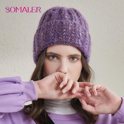 Cappelli Invernali Lavorati a Maglia per Donna Caldi con Risvolto alla Moda Cuffie da Ragazza Eleganti Colorate Casual Nuovo Marchio Femminile Gorros Berretti