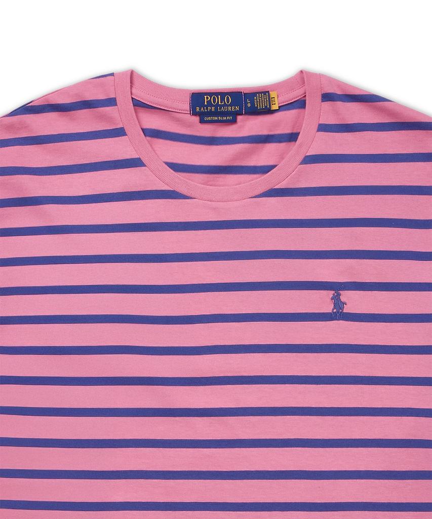 POLO RALPH LAUREN Custom Slim Fit Striped Jersey T-Shirt - Red