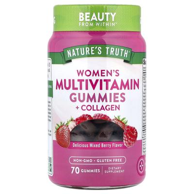 Gomitas Multivitamínicas para Mujeres + Colágeno, Deliciosas Bayas Mixtas, 70 Gomitas