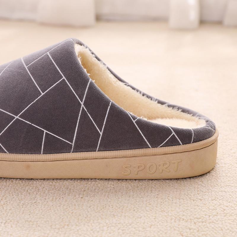 Autumn and winter simple hotel slippers women's thick-soled home indoor couple mao shoes men's warm home cotton slippers winter