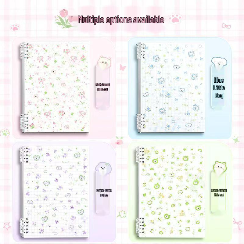 B5 Cute Pet Floral Loose-Leaf Notebook - Student Diary in INS Style, A5, Soft Cover, Refillable Pages