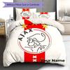 AFC Ajax Custom Name Pattern Bedding,Quilt Set Quilt Cover Pillowcase Home Birthday Gift(1 * Duvet Cover + 2 * Pillowcase, Without Core)