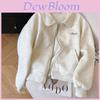 Einfache Pendlerjacke für Damen mit bestickter Paspel und Reißverschluss für lässige Winterkleidung