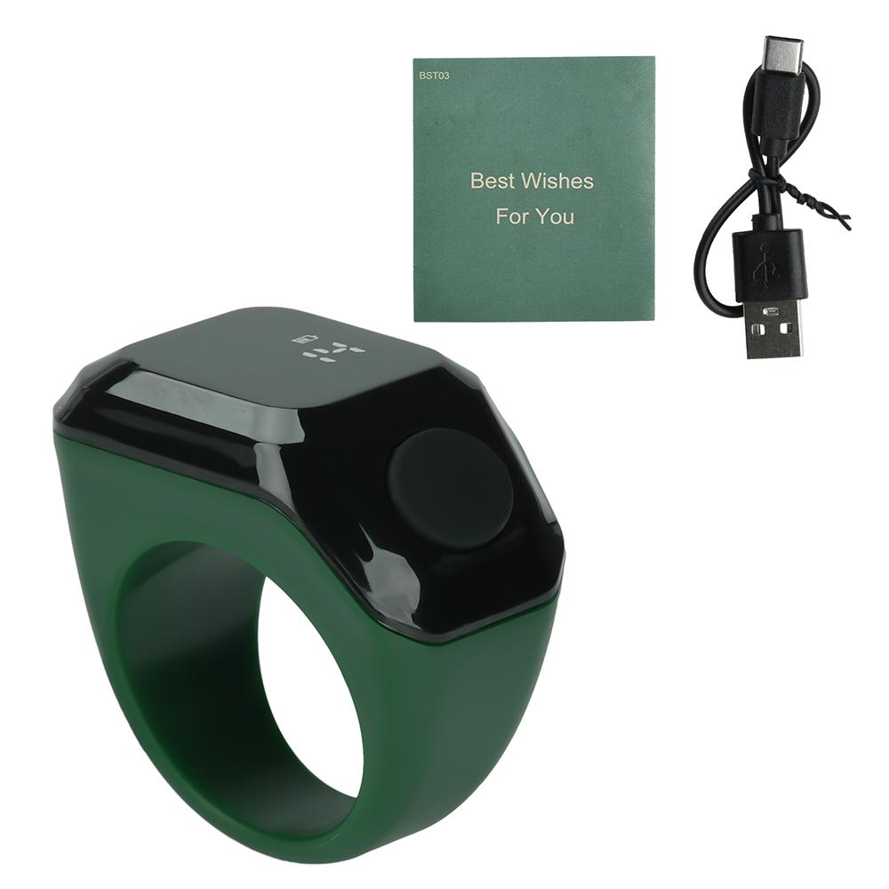 Handheld 4-digit Tally Counter Digital Ring Counter Finger Clicker Smart APP Number Count Assorted Prayer Counter Number Count зелёный