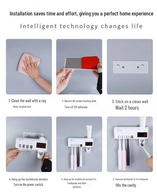 Multifunctional UV Toothbrush Holder & Toothpaste Squeezer