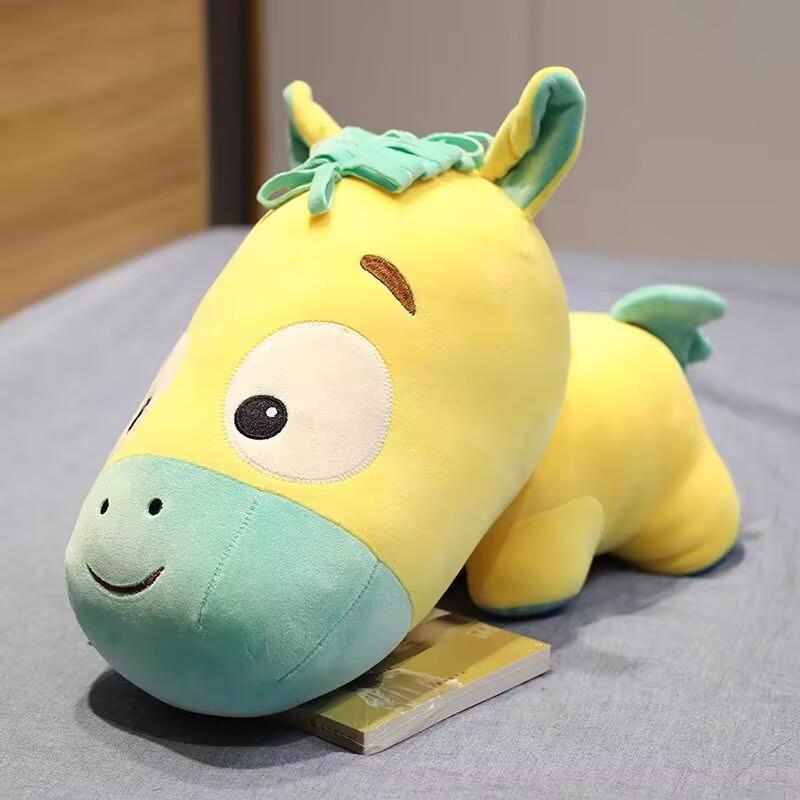 

Little donkey doll car ornament little donkey plush toy unicorn sleeping pillow for girl gift 20 cm. жовтий