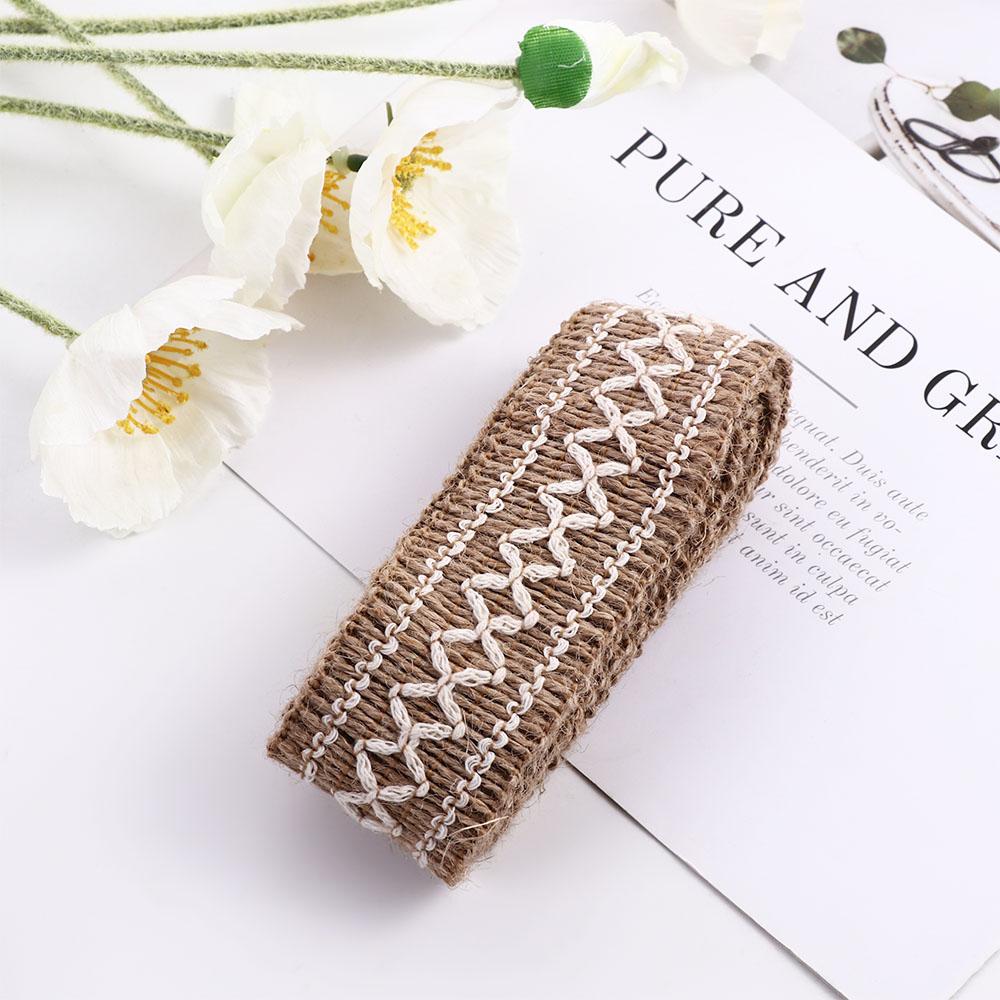 Home Ornament Woven Lace Gift Wrapping Burlap Roll Jute Ribbon Wedding Party Supplies Hemp Rope