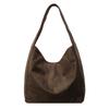 Large capacity autumn and winter matte tote bag niche commuter big bag high sense 2025 new retro suede shoulder bag