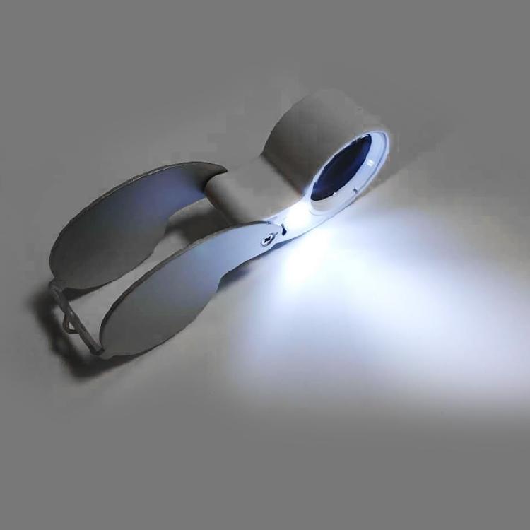 Hopfällbar Smyckesögla- Förstoringsglas LED-belyst Juvelerarförstoringsglas