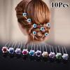 10 sztuk kryształ perłowy kwiat ślubny dla nowożeńców spinki do włosów spinki do włosów Party Dance biżuteria akcesoria