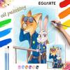 Zootopia Nick Judy Oil Paint Art Painting Kit Home Wall Decor Handmade Gift DIY Canvas Wall Art Modern Living Room Decor Set