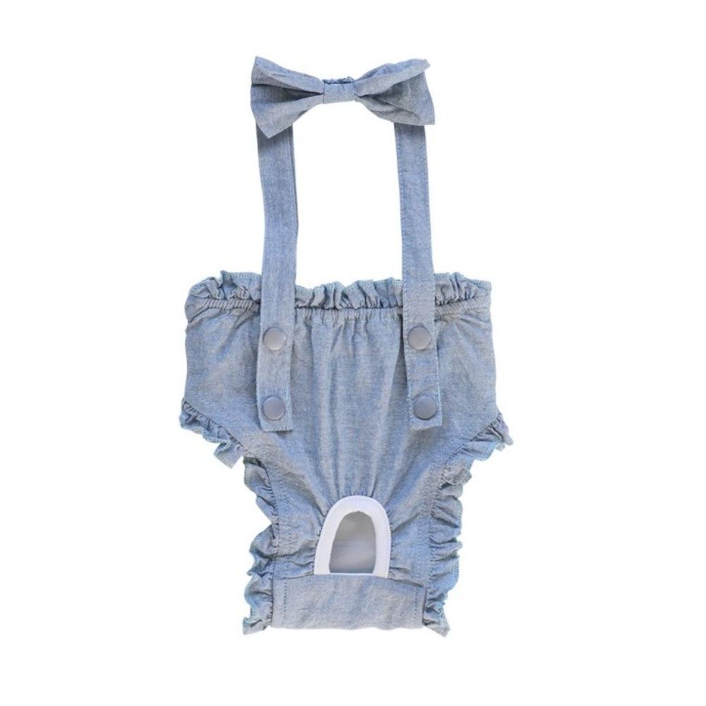Adjustable Dog Sanitary Pants Thin Breathable Pet Dog Diapers  Female Dog Period S синий