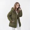 European & American Women's Mid-Length Hooded Down Cotton Jacket - Slimming, Thick, and Trendy Coat.