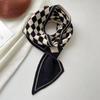 Women's Korean Style Knitted Wool Scarf Spring Autumn Cross Short Plaid Strips Scarves Winter Neck Cover Neck Scarf All-match Collar Scarf