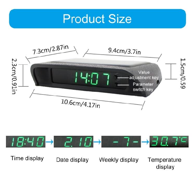 Innovative Solar Rechargeable Car Clock with After Dark Visibility Solar Charged Clock Essential Accessory for Vehicle