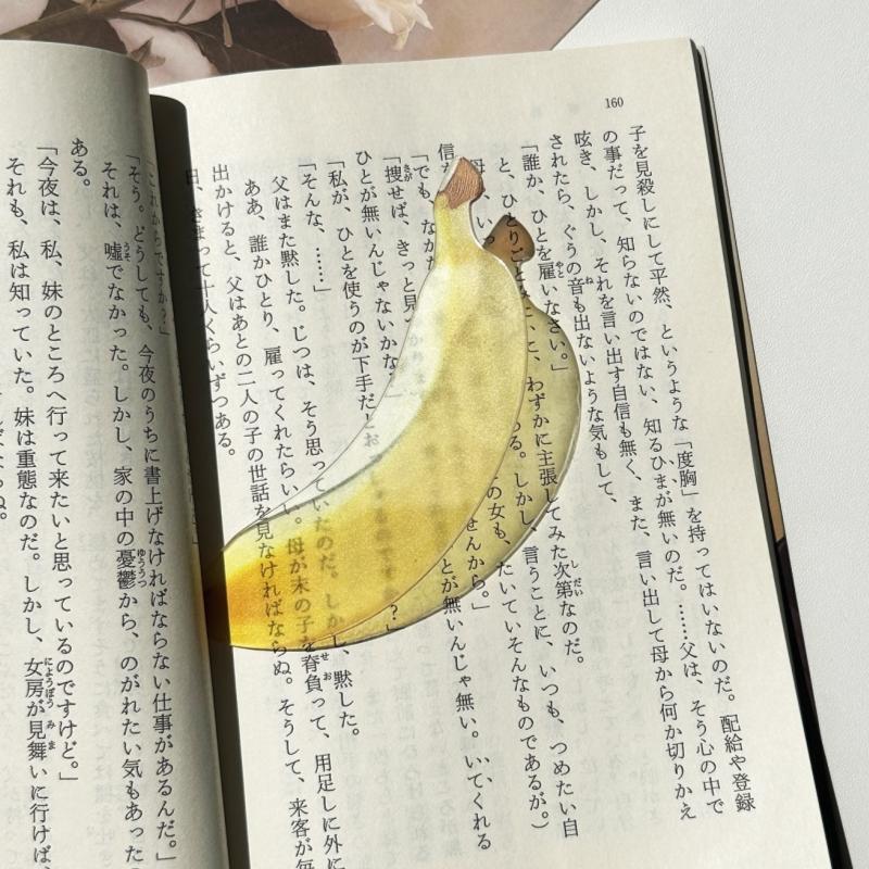 Marque-page en acrylique en forme de fruit Pomme Raisin Simulation Marque-page de lecture transparent Papeterie d'apprentissage Jouet pour enfants Cadeau