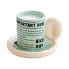 Retro Newspaper European Creative Coffee Cup Saucer Ceramic Afternoon Tea Cup Commercial Milk Cup High End Feeling Small Luxury