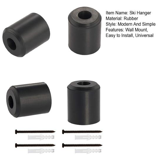 4/8Pcs Ski Rubber Wall Mount Hanger with Screws Damage-Free Snowboard Storage Display Vertical Rack Holder Hook Skiing Equipment Organizer