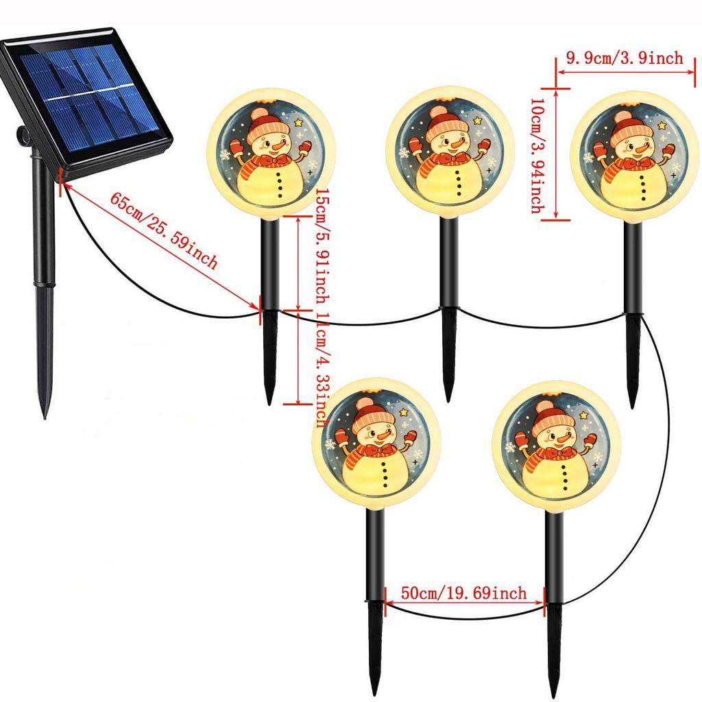 Solar Santa Claus LED Garden Stake Lights for Outdoor Lawn and Courtyard