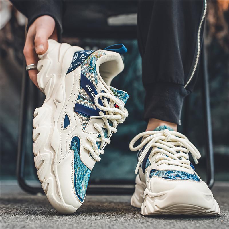 Dad shoes men's spring mesh breathable thick sole versatile youth travel men's shoes running leisure sports