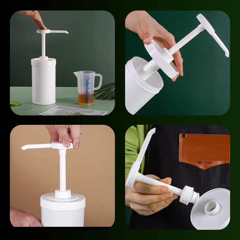 10/15/20/30Cc Liquid Dispenser Coffee Syrup Bee Drip Bottle With Hydraulic Pump And Nozzle Head Kitchen Honey Jar Container