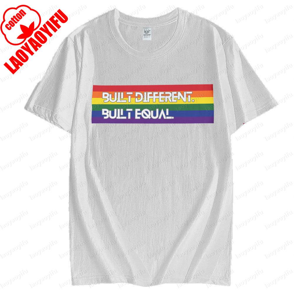 Pride Statement LGBTQ Equality Tee Tops Built Different Slogan Creative Design T Shirt Men Women Universal Summer Short Sleeve