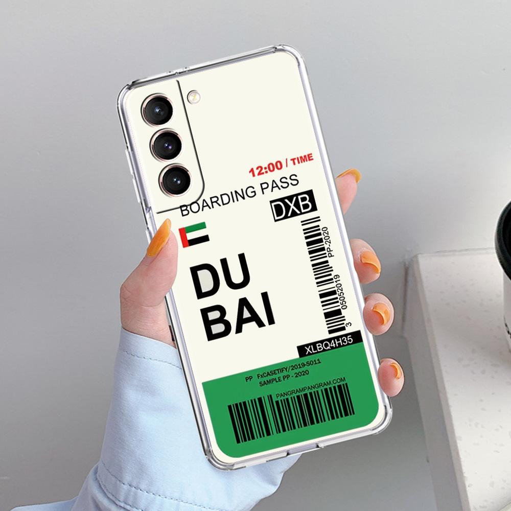 Phone Case For Samsung Galaxy S26 S25 S24 S23 S22 Ultra S20 S21 FE 5G Plus Clear Cover World City Travel Ticket New York London