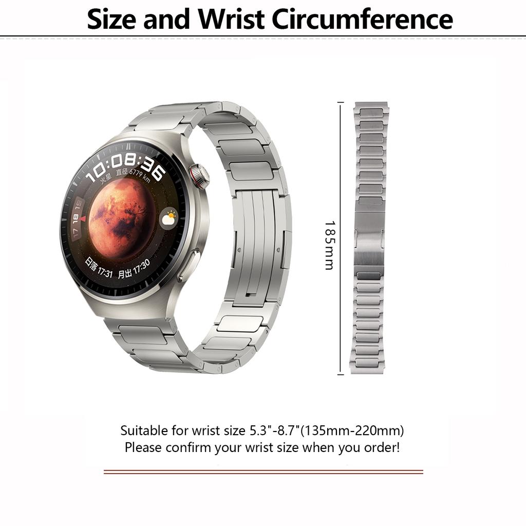 KALEBOL 22mm Watch Band For Samsung Galaxy Watch3 45mm/Huawei Watch GT 5 46mm Titanium Alloy Metal Strap