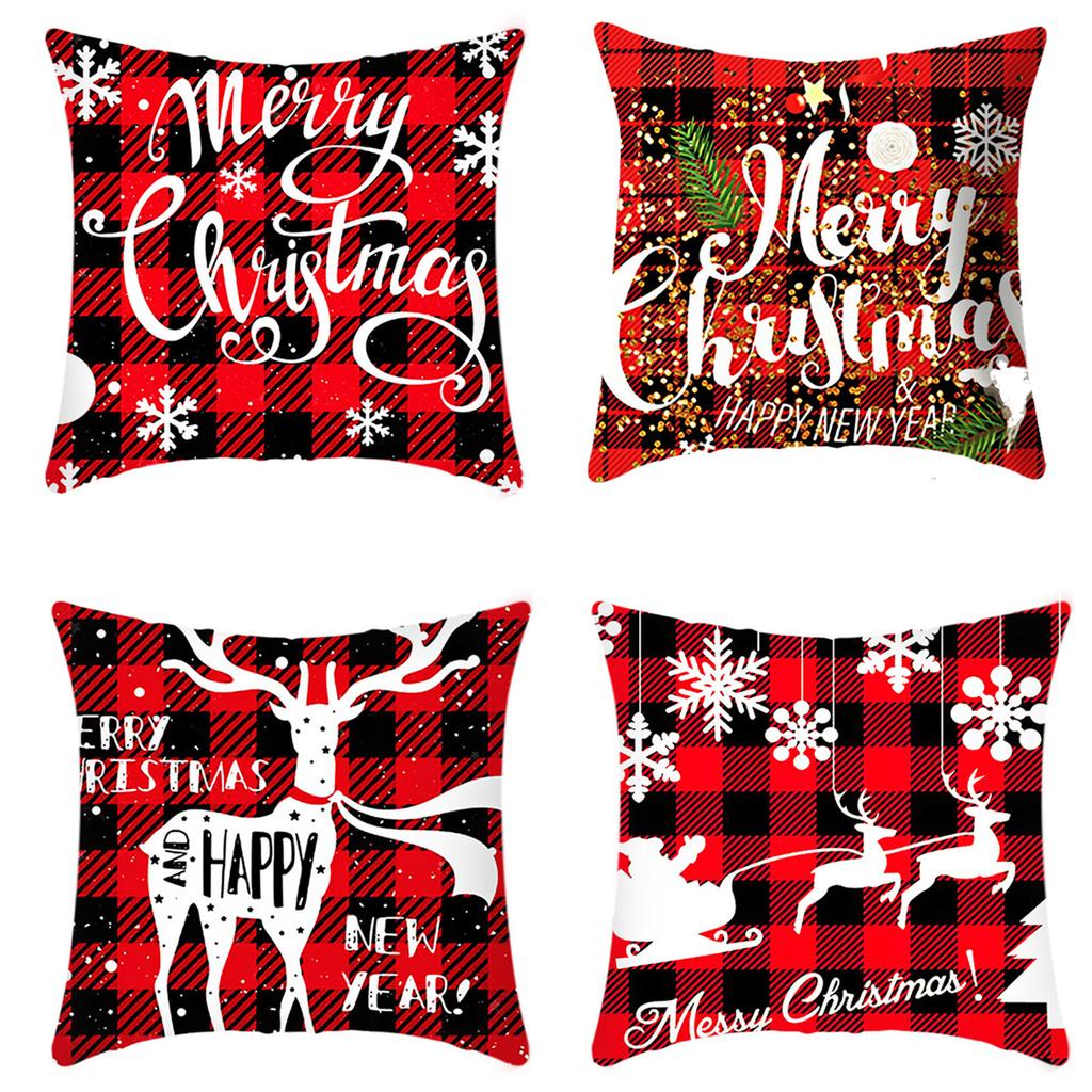 Popular Christmas Pillowcases for Holidays Santa Claus Linen Home Decoration Pillowcases