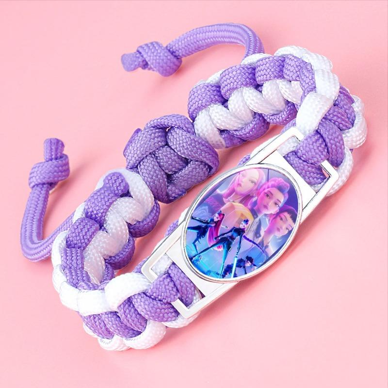 1PC popular KPOP witch hunter group woven bracelet animation peripheral crystal inlay color adjustable hand rope