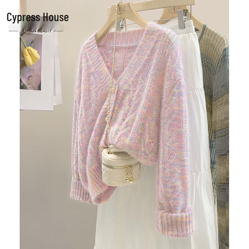 Damen V-Ausschnitt Strickjacke mit lockerem Strick