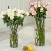 Klar blomster vase til borddekorationer Knusesikker Høj Cylinder Plastik Vase til Bryllupsbegivenhed Hjemmekontor Borddekoration