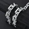 2PCS Thick Paperclip Chain Necklace Bracelet Set For Women Men Geometric Silver Color CCB Unisex Jewelry Set Hip Hop Accessories