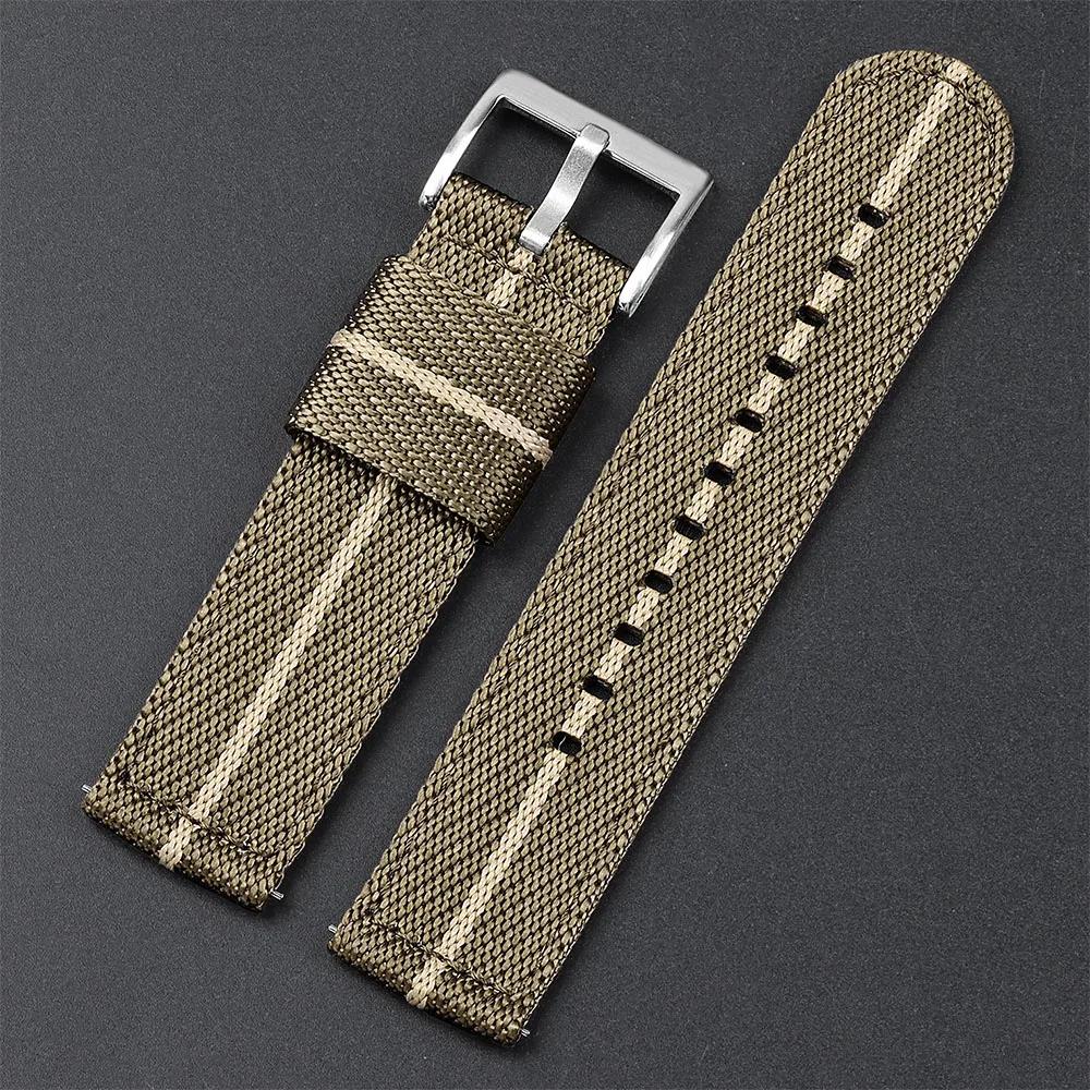 20mm 22mm Nylonowy Pasek do Zegarka Premium Gładki Miękki Nylon Sportowe Paski Zamienne Szybkozłącze Uniwersalna Płócienna Bransoleta Pasek do Zegarka