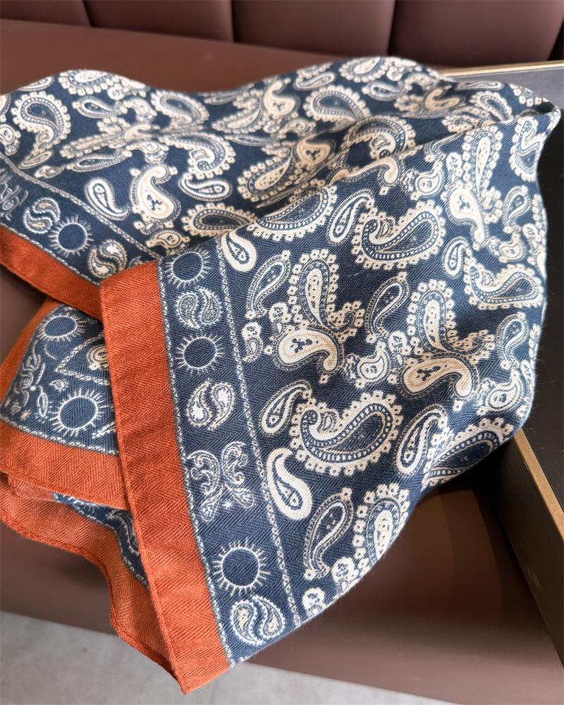 Cashew Print Female Neck Scarf Cotton Linen Feeling Women Square Hair Scarves Foulard Head Band Shawls Wraps Neckerchief Bandana