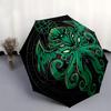 Grüner Cthulhu Mythos - Mystischer Oktopus Regenschirm, Tragbarer 3-fach Regenschirm für Damen & Herren, Weihnachtsgeschenk ES328
