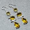 Citrine Gemstone Solitaire Earring Statement Handmade Beautiful Jewelry 2.5"
