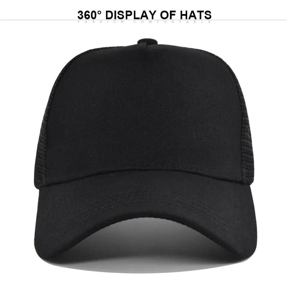 Solid Color Hard Top Cap Breathable Mesh Cap Casual Advertising Cap