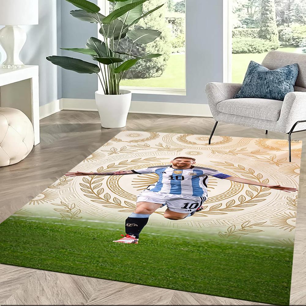 Messi 536 Fußmatten-Design für Eingangsbereich Foyer Wohnzimmer Flur Rutschfester Teppich Anime Bürodekoration Perfektes Geschenk für Valentinstag Hochzeit Geburtstag